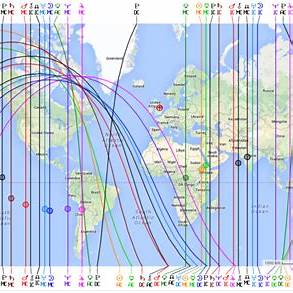 Example of Astrocartography map