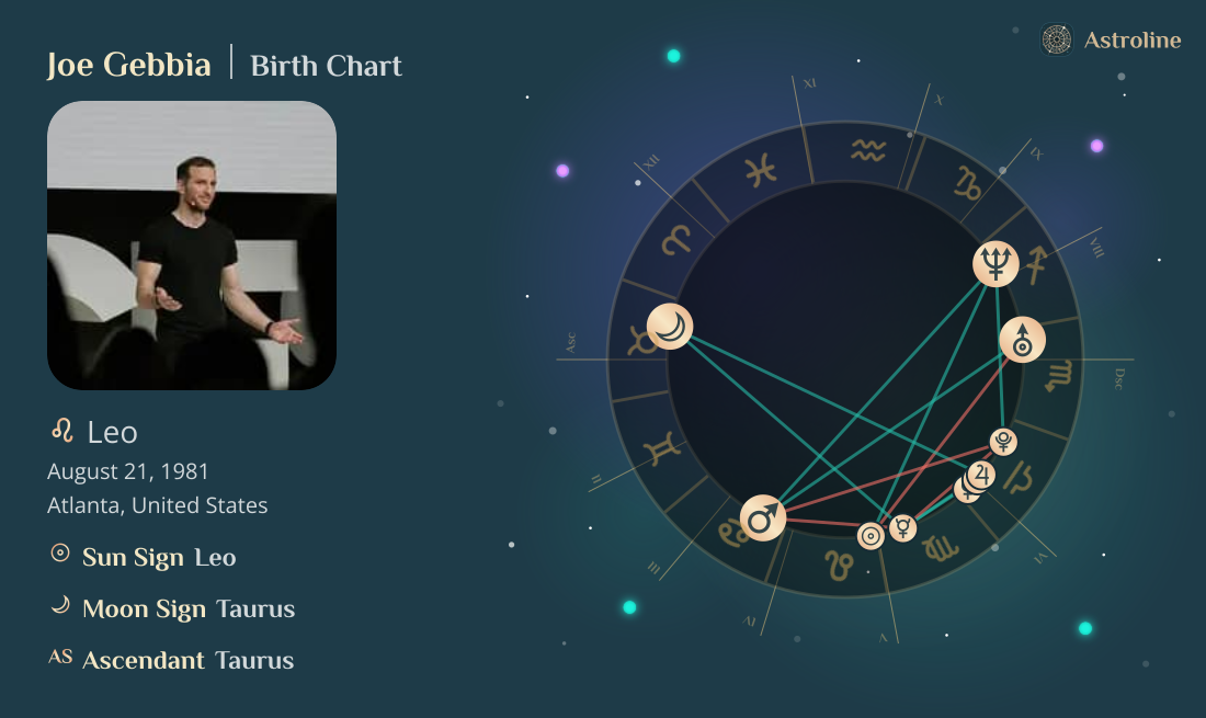 Joe Gebbia Birth Charts & Zodiac Sign: Sun, Moon & Rising Signs