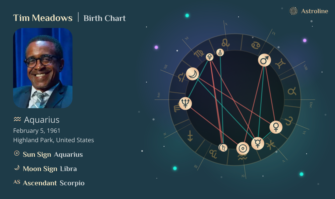 Tim Meadows Birth Charts & Zodiac Sign: Sun, Moon & Rising Signs