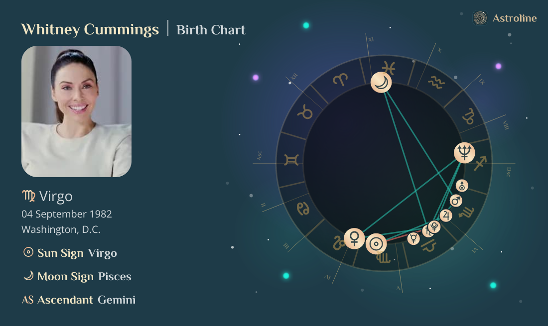 Whitney Cummings Birth Charts Sun, Moon & Rising Signs Time, Date